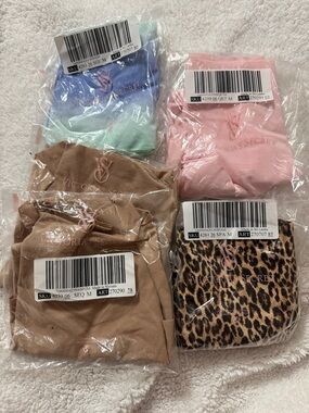 Victoria's Secret Multicolor Panty Bundle - Leopard, Nude, Pink, Mint, Blue